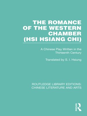 cover image of The Romance of the Western Chamber (Hsi Hsiang Chi)